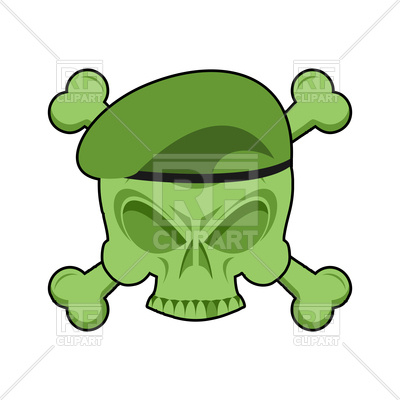400x400 Military Emblem With Skull In Beret Royalty Free Vector Clip Art