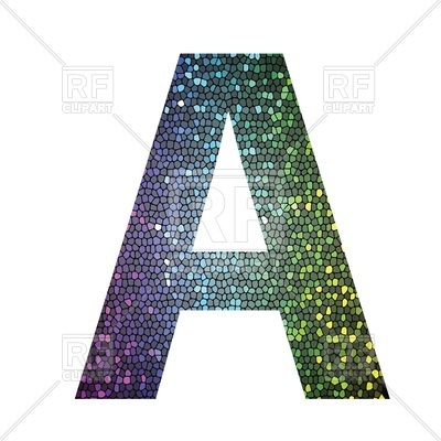 400x400 Glittering Mosaic Font, Letter A Royalty Free Vector Clip Art