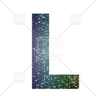 400x400 Glittering Mosaic Font, Letter L Royalty Free Vector Clip Art
