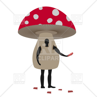 400x400 Mushroom Man Mascot Promoter Royalty Free Vector Clip Art Image