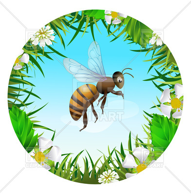 392x400 Insects And Summer Nature Icon. Bee In Sky. Royalty Free Vector