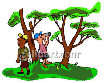 350x278 Two Men Bird Watching Clip Art