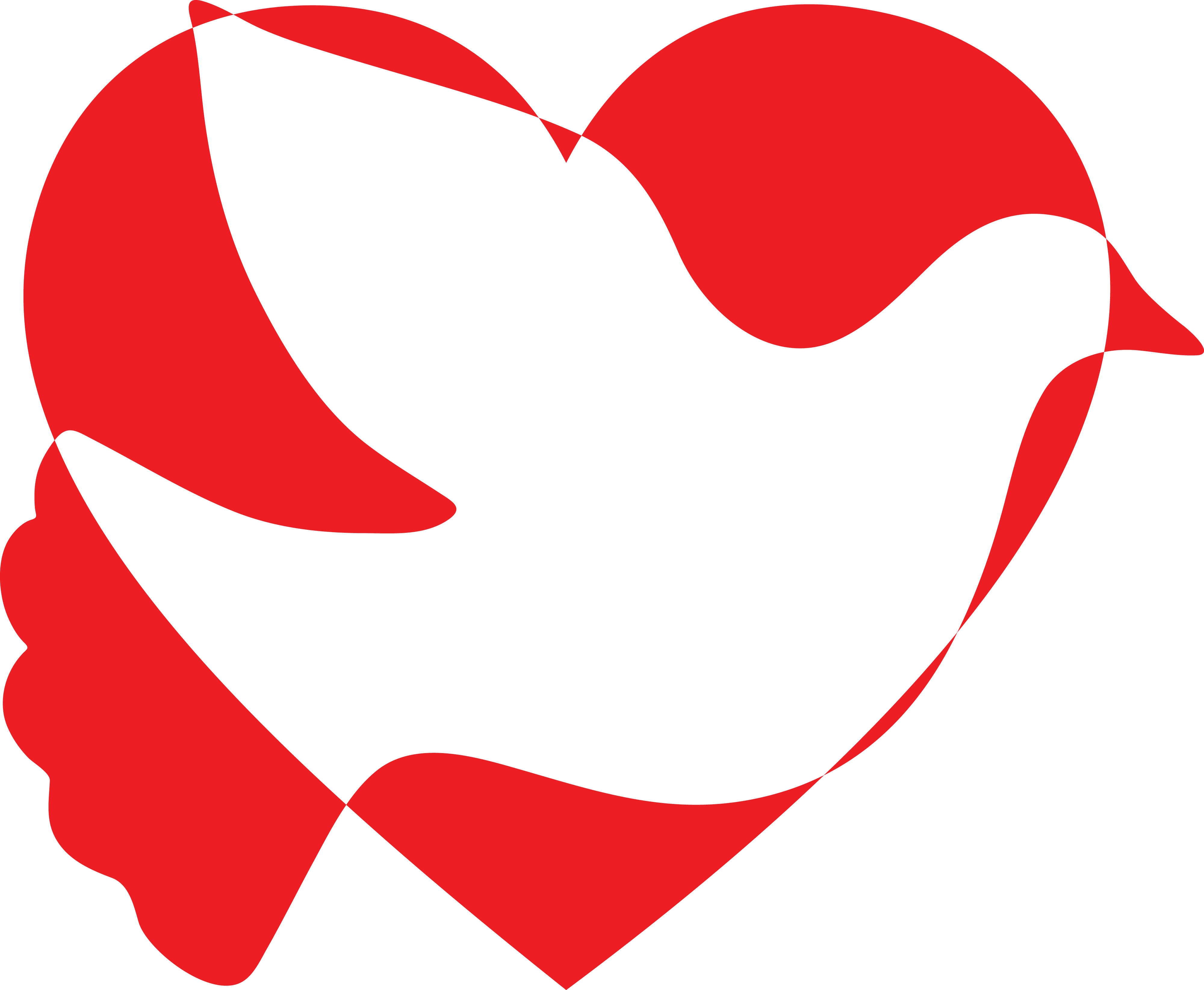 4000x3289 Free Clipart Of A Silhouetted Dove Of Peace And Heart