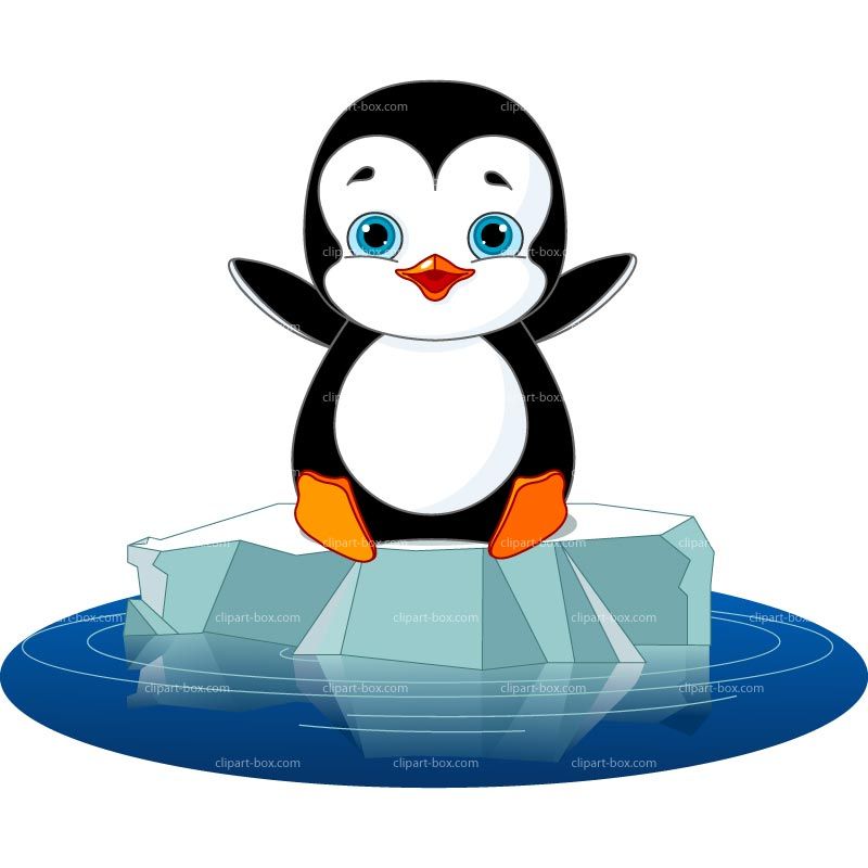 800x800 Penguin On Ice Clip Art Clipart Happy Penguin On Ice Royalty