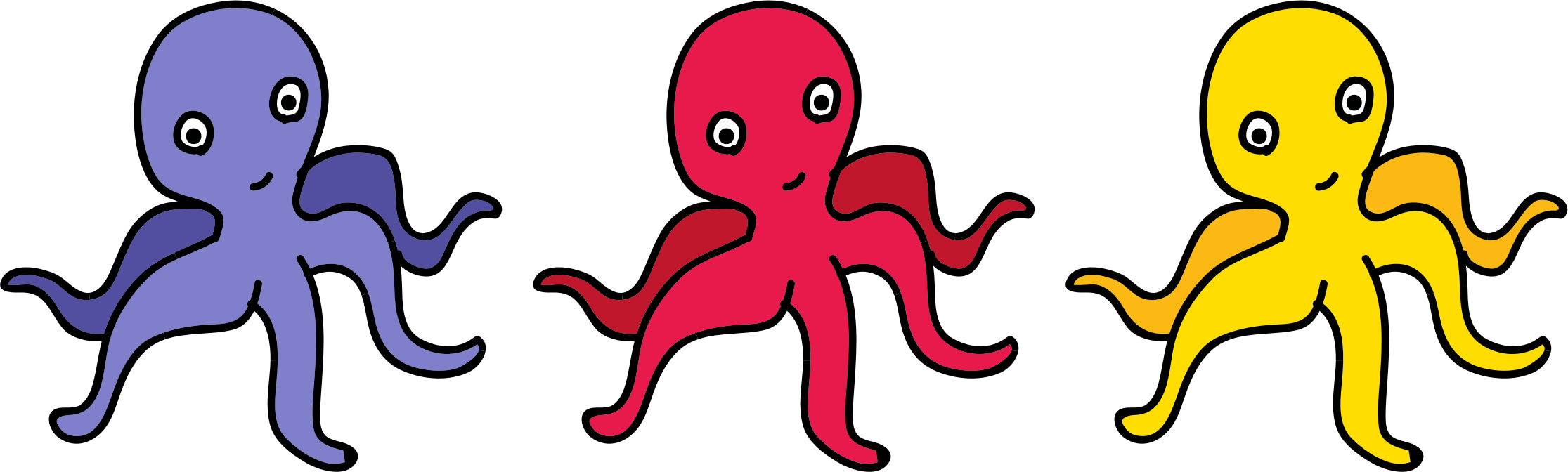 2231x672 Octopus Icons Png