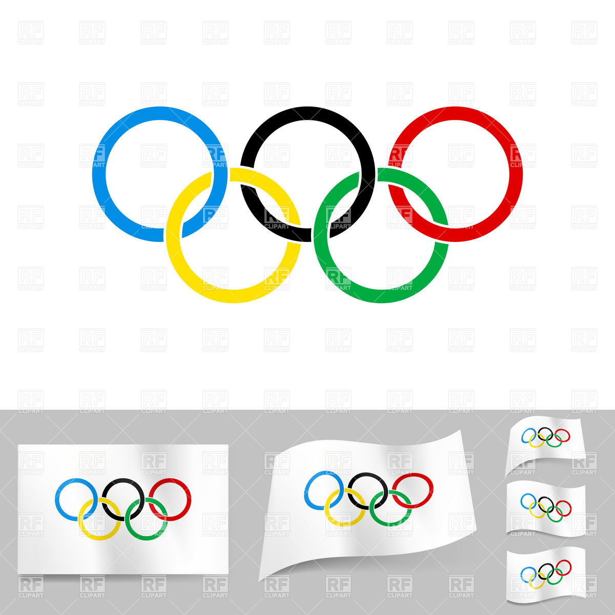 1200x1200 Olympic Rings On White Flag