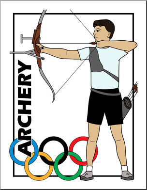 304x392 Clip Art Summer Olympics Event Illustrations Archery Color I