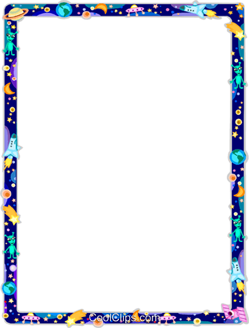 364x480 Outer Space Frame Royalty Free Vector Clip Art Illustration