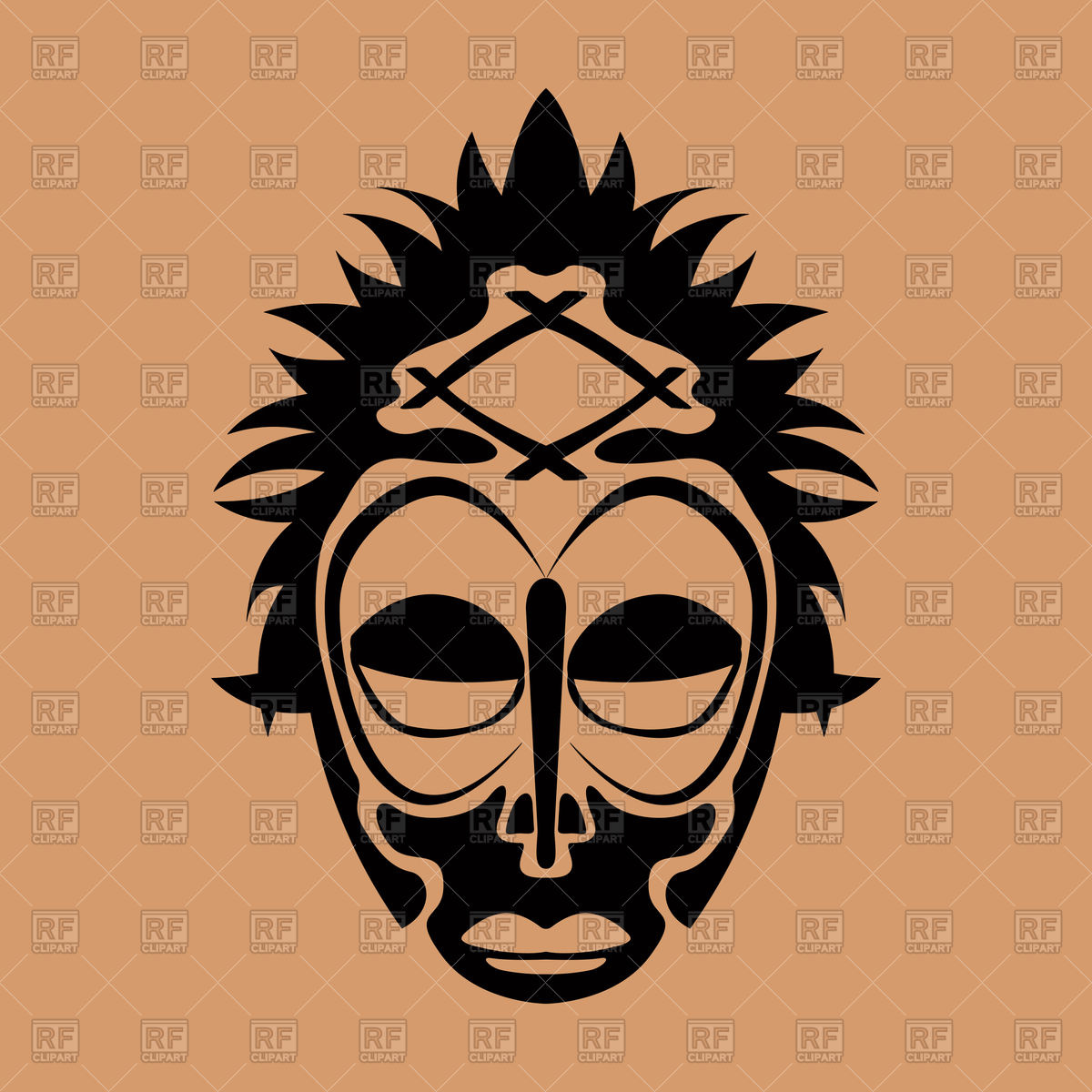 1200x1200 Tribal Mask Design, Abstract Art Royalty Free Vector Clip Art