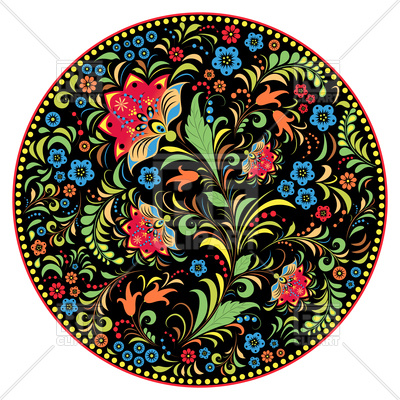 400x400 Floral Traditional Russian Ornament Khokhloma Royalty Free Vector