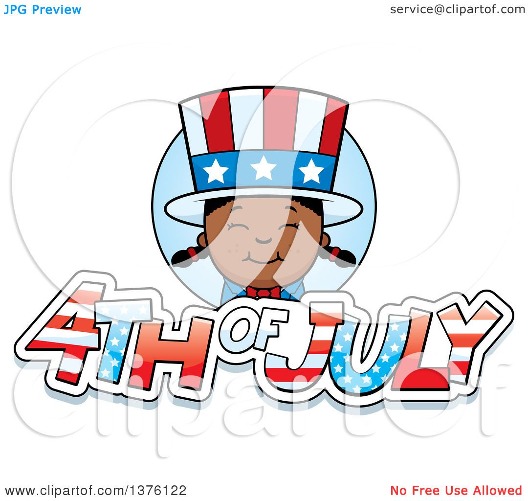 1080x1024 Clipart Of A Patriotic Fourth Of July Black Girl