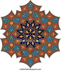 236x275 Red, Blue, Green And Black Square Arabesque Frame Clip Art Free