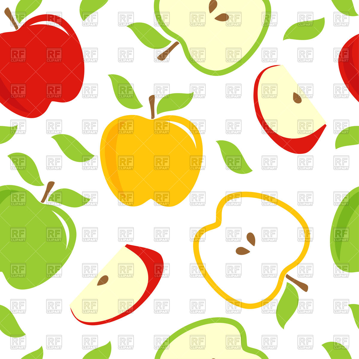 1200x1200 Seamless Apples Pattern Royalty Free Vector Clip Art Image