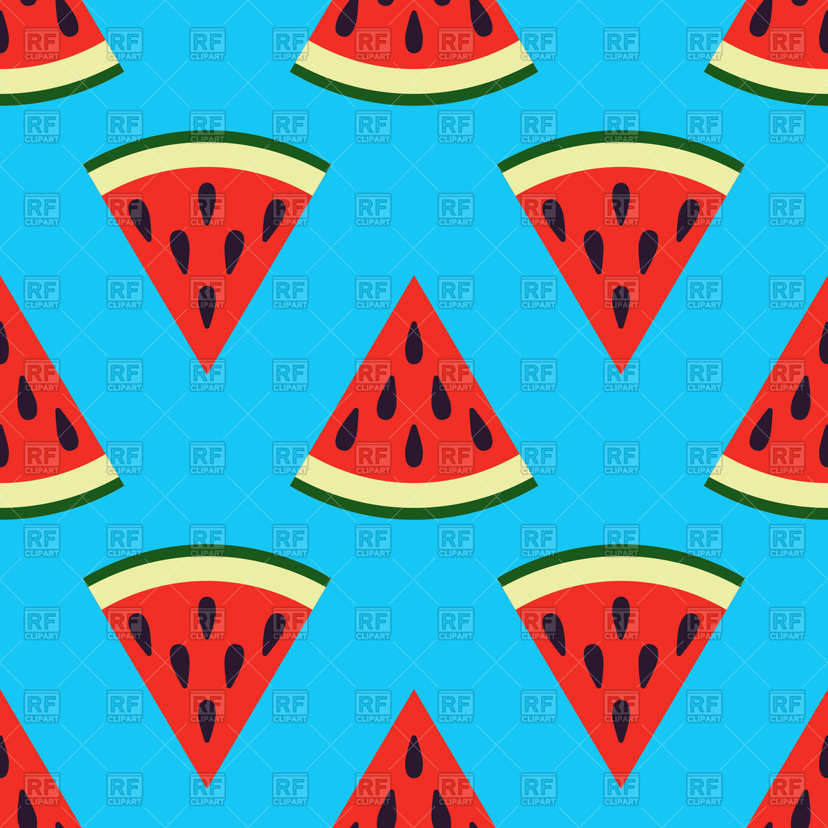 1200x1200 Cute Seamless Watermelon Pattern Royalty Free Vector Clip Art