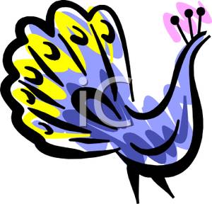 300x288 Royalty Free Clipart Image A Purple Peacock