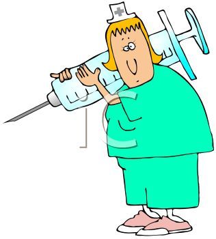 316x350 Getting Shot Cliprt Cartoon Of Chubby Nurse Holding