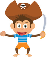 163x200 Pirate Monkey Clipart Collection