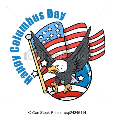 450x449 Free Columbus Day Clip Art Day Eagle With Flag Free Clipart