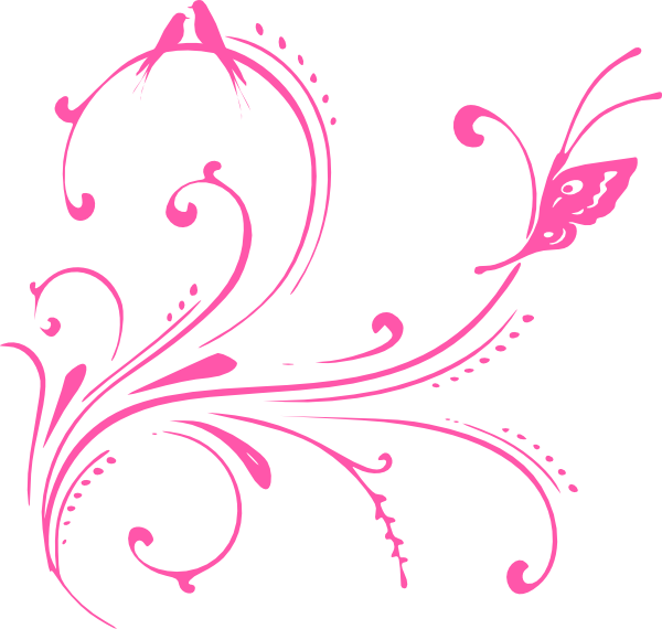 600x570 Pink Swirl Birds (Butterfly Princess) Png, Svg Clip Art For Web