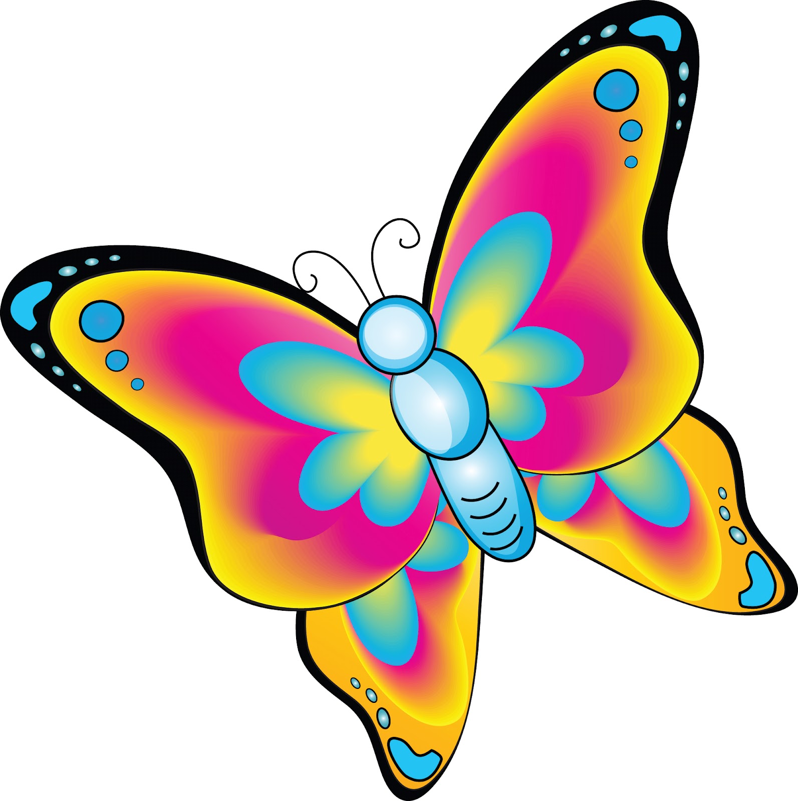 1593x1600 Free Cartoon Butterfly Clipart