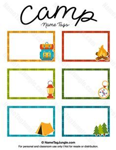 236x305 Free Printable Camp Name Tags. The Template Can Also Be Used