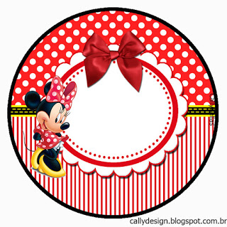 320x320 Minnie With Red Stripes Free Printable Cupcake Toppers