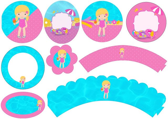 640x453 Blondie Girl Pool Party Free Printable Wrappers And Toppers