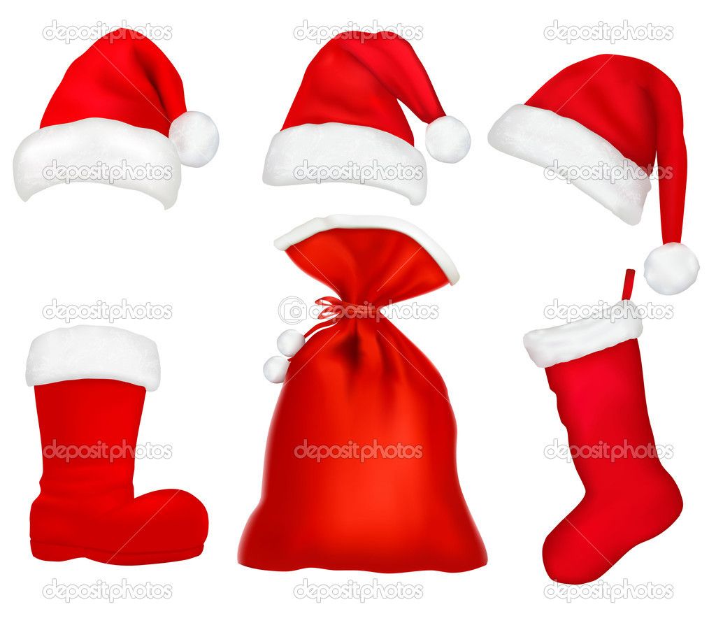 1024x891 Christmas Santa Hats, Bag, Boot And Stocking Clip Art Printable