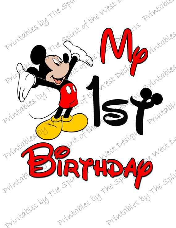 570x738 My First Birthday Mickey Mouse Image Use As Clip Art Or Print