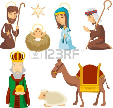 450x430 Nativity Scene Characters Clipart