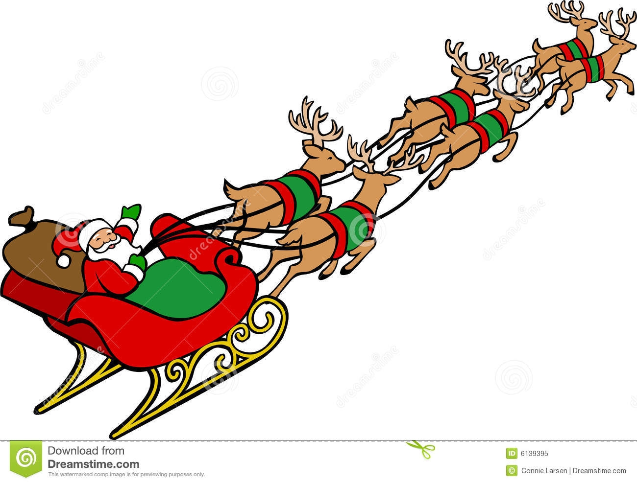1300x989 Santa Claus Sleigh Reindeer Clipart