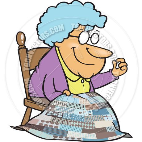 460x460 Women Quilting Clip Art Cartoon Elderly Woman Sewing A Quilt By
