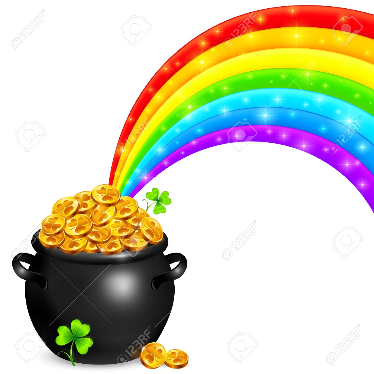 1300x1300 Nobby Design Rainbow And Pot Of Gold Clipart Clip Art Image