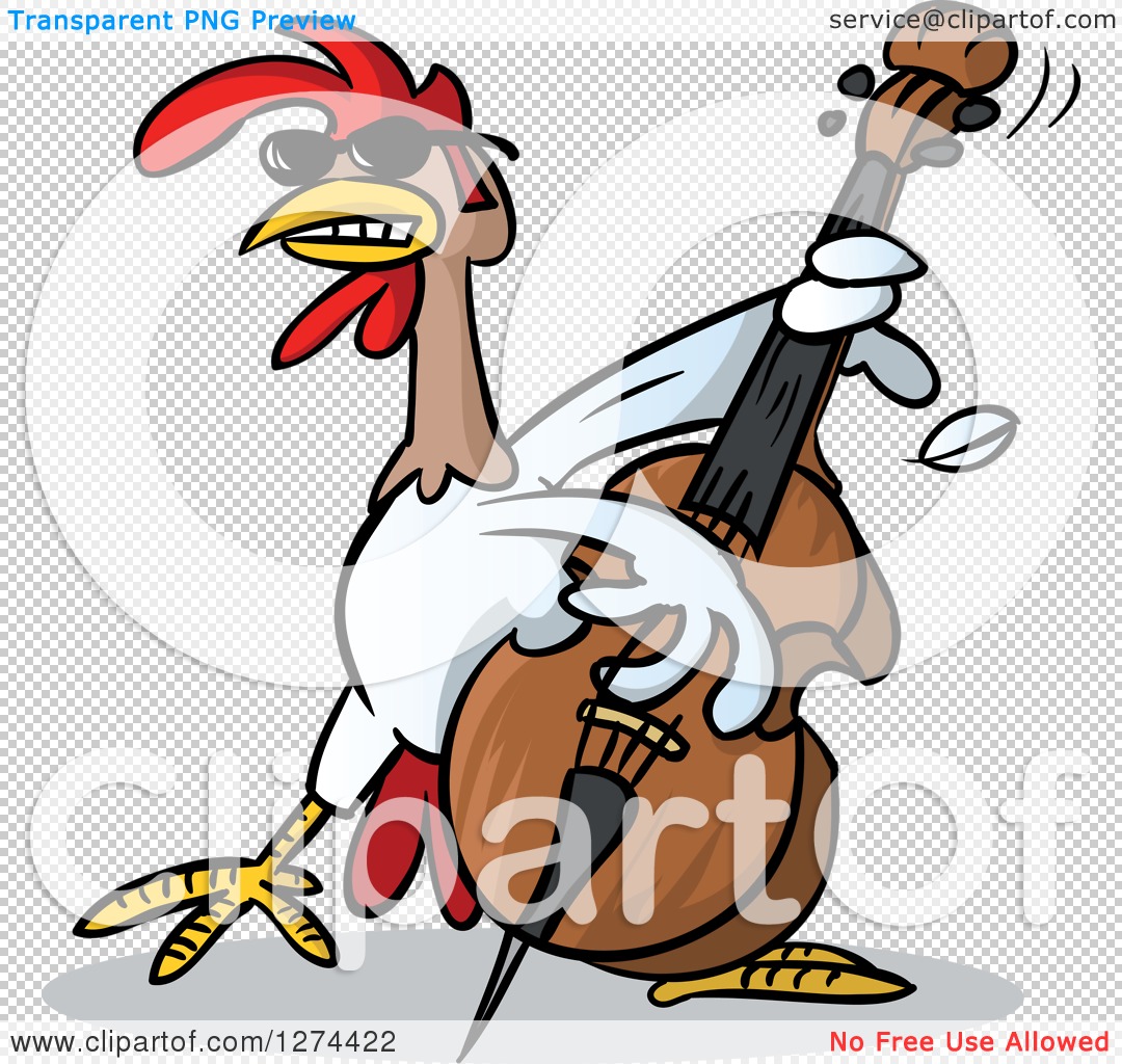 1080x1024 Clipart Of A Musician Rooster Playing A Bass
