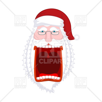 400x400 Angry Santa Claus With Big Open Mouth Shouts Royalty Free Vector