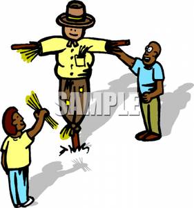 281x300 An African American Couple Building A Scarecrow