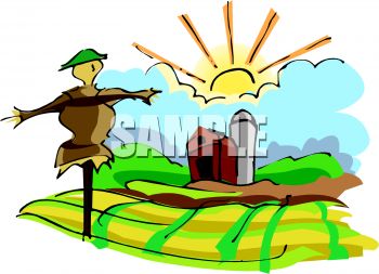 350x253 Scarecrow Watching Over A Field