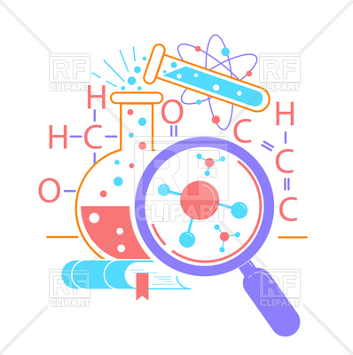 398x400 Science Day Icon In Linear Style Royalty Free Vector Clip Art