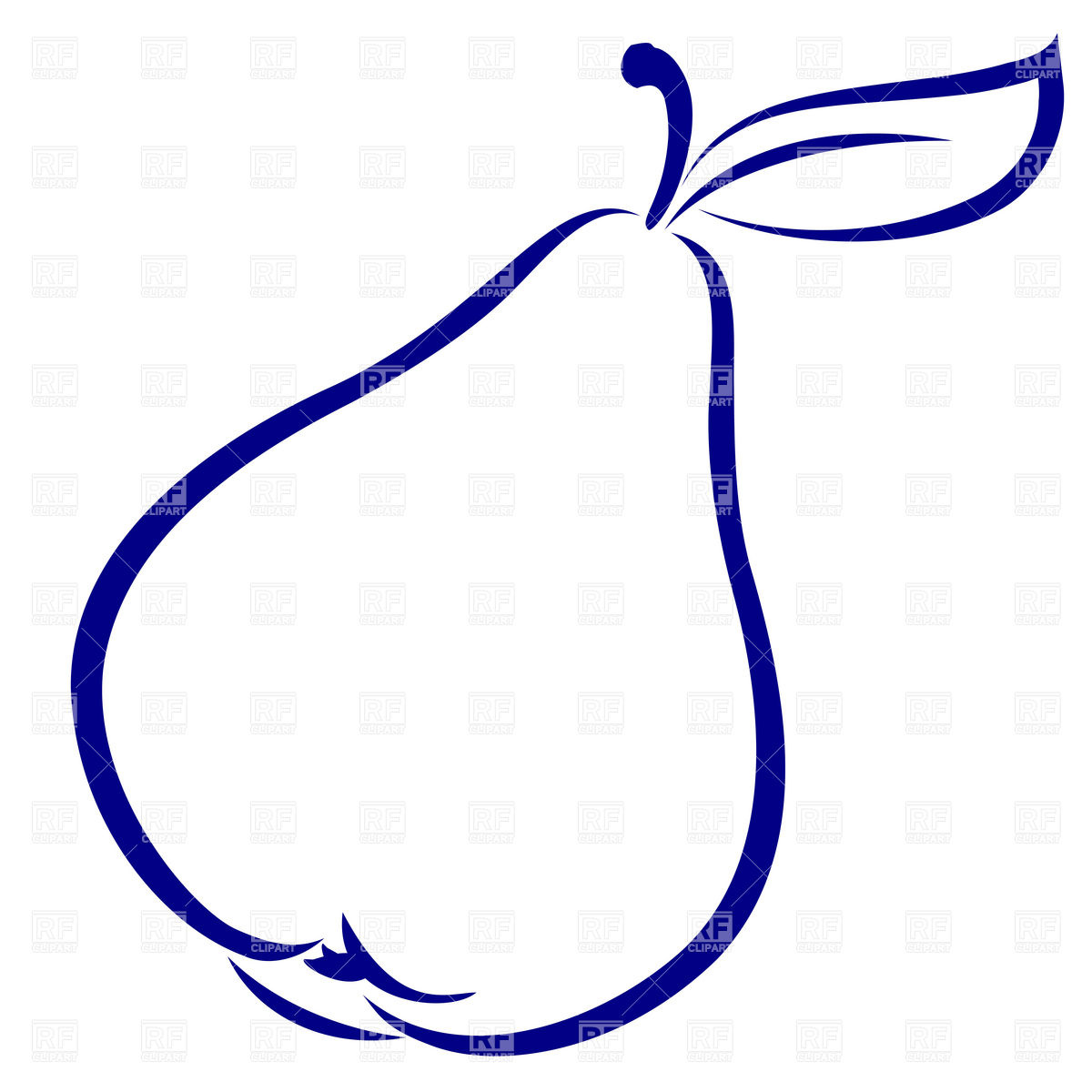 1200x1200 Pear Simple Outline Royalty Free Vector Clip Art Image