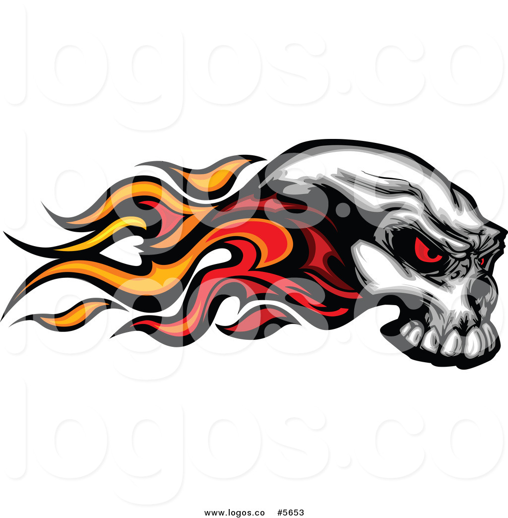 1024x1044 Royalty Free Vector Of A Logo Of A Flaming Red Eyed Skull By
