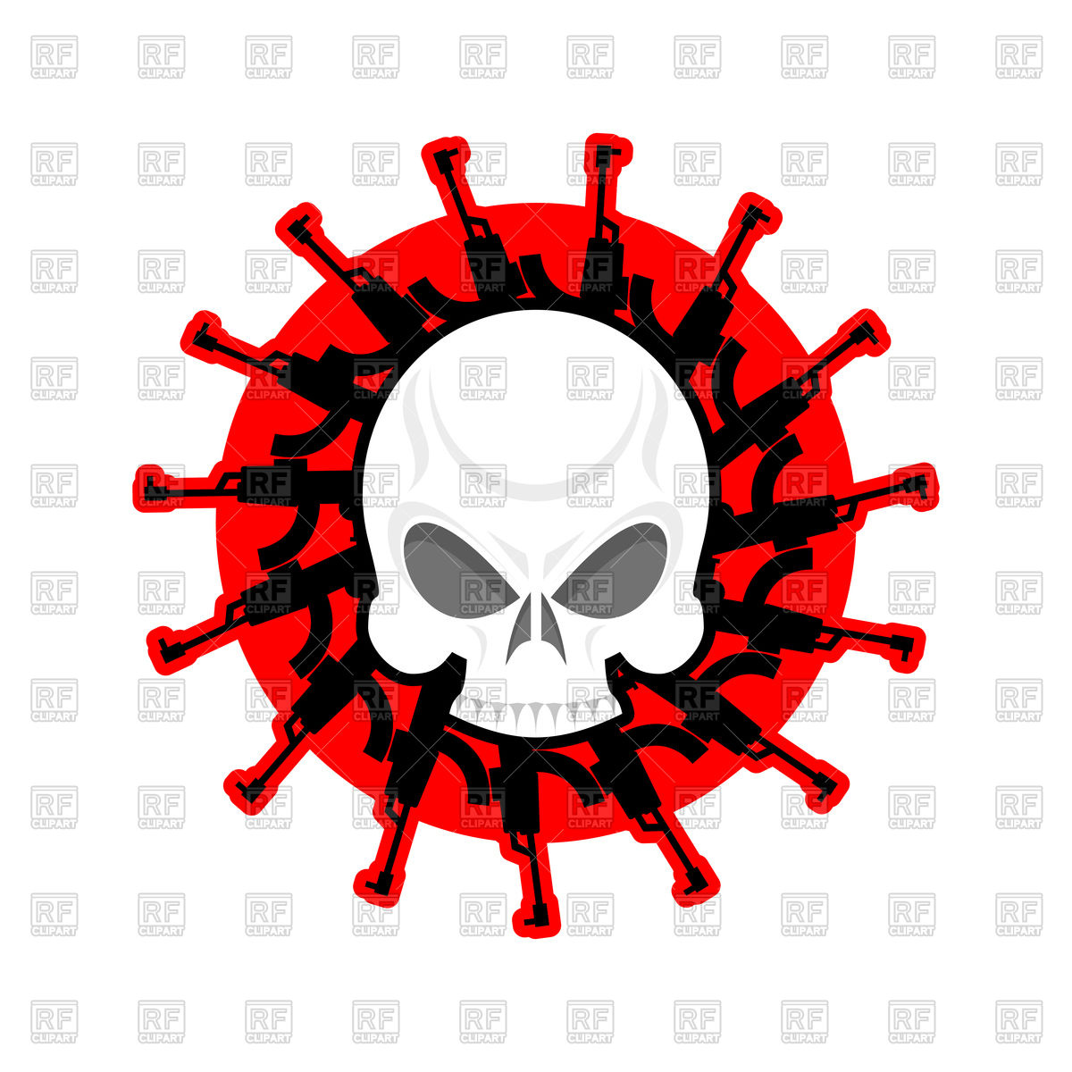 1200x1200 Skull And Guns