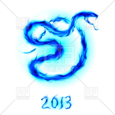 400x400 Blue Flame Snake Royalty Free Vector Clip Art Image