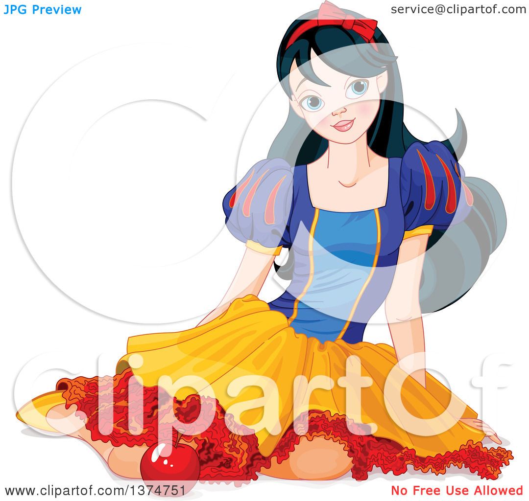 1080x1024 Clipart Of A Princess Snow White Sitting On The Ground
