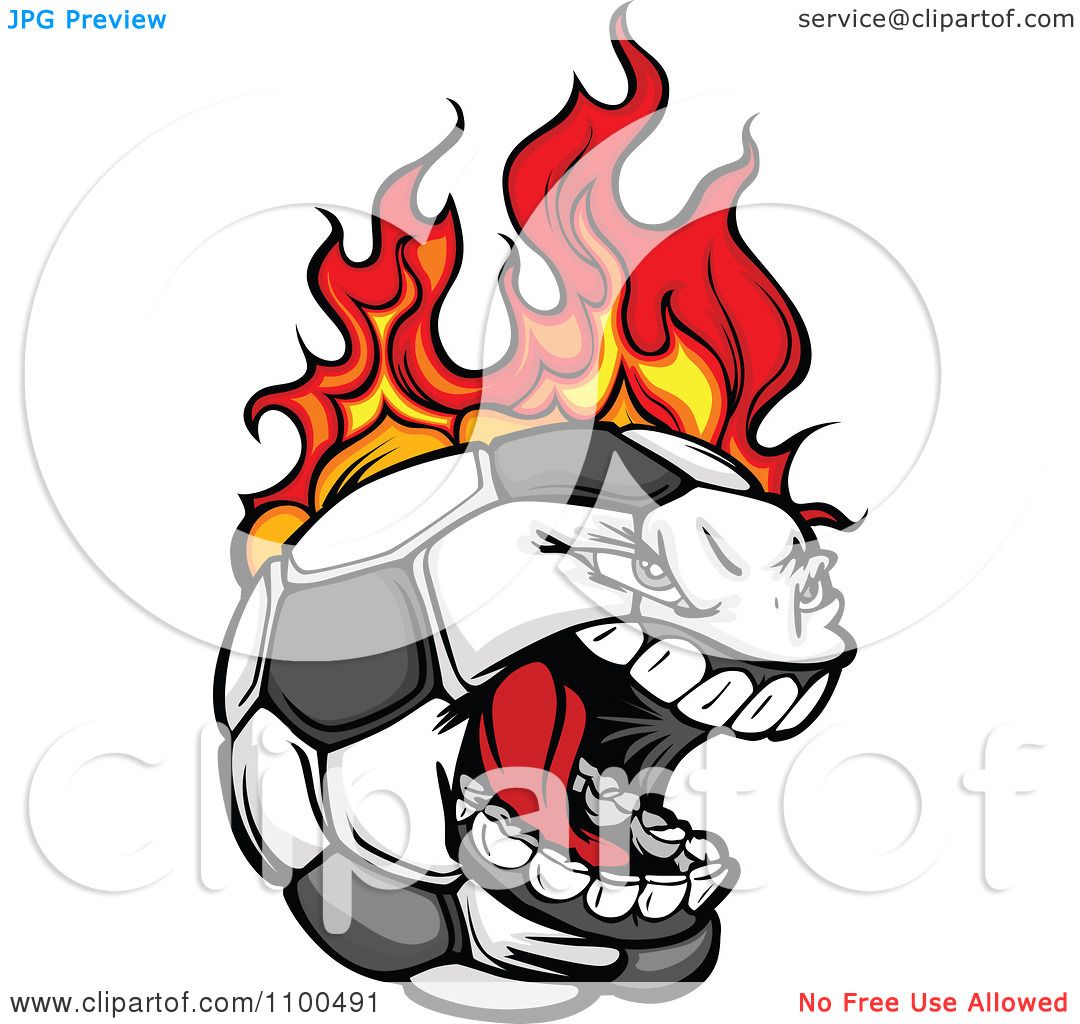 1080x1024 Clipart Screaming Aggressive Soccer Ball Mascot On Fire