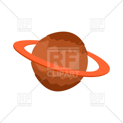 400x400 Cartoon Saturn, Planet Of Solar System On White Background Royalty