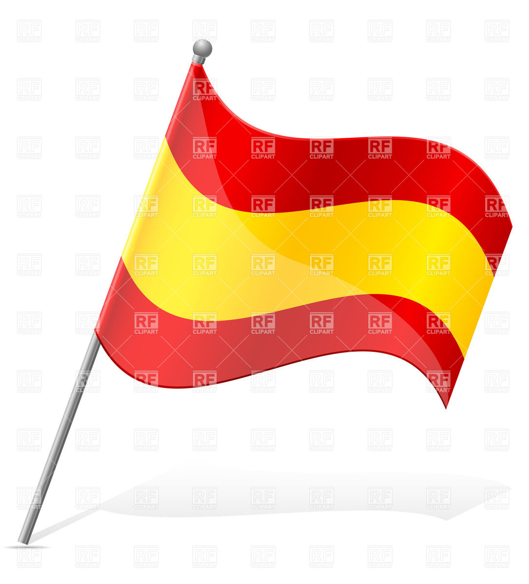 1086x1200 Spanish Wavy Flag Icon Royalty Free Vector Clip Art Image