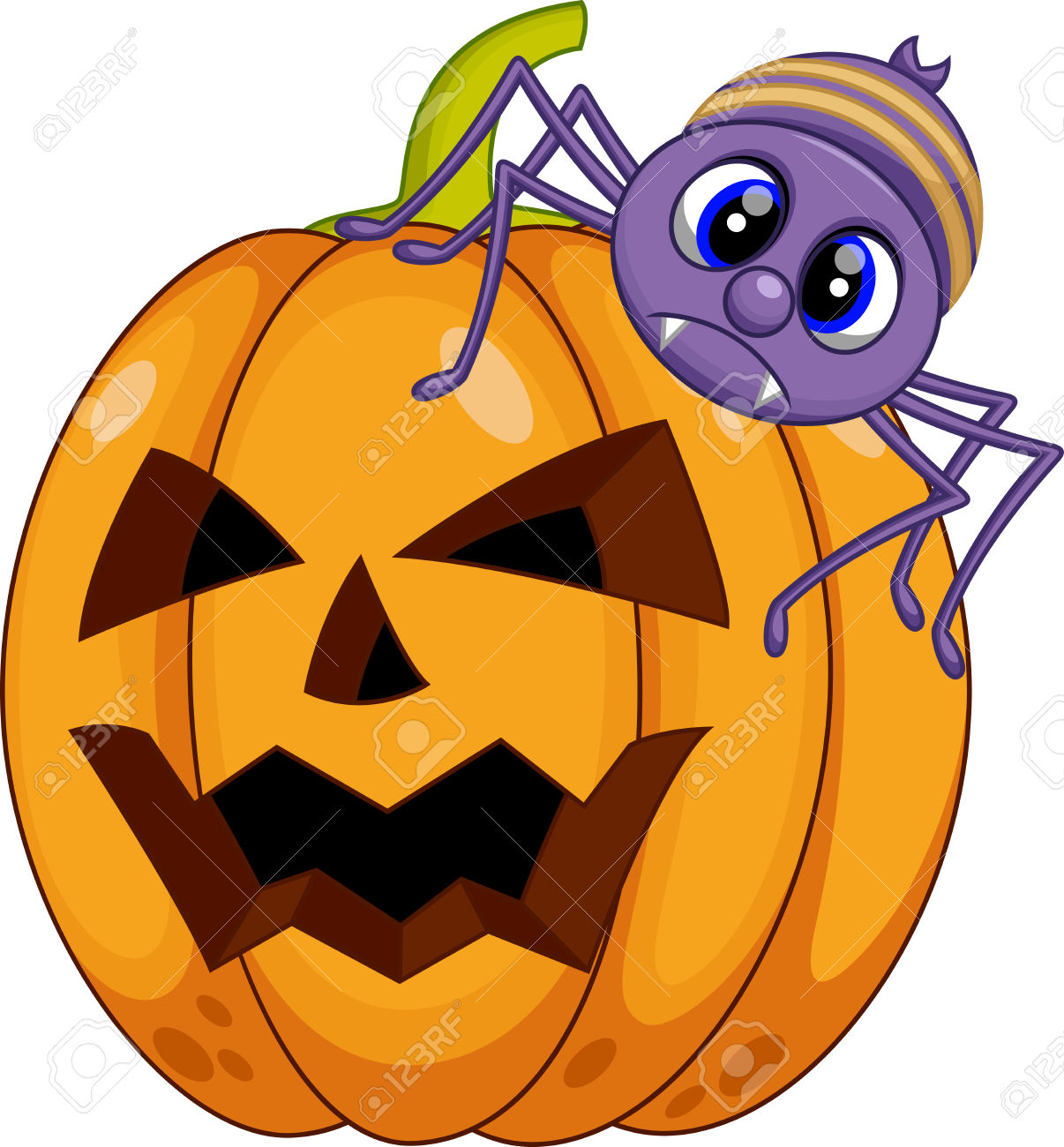 1206x1300 Pumpkin Spider Clipart