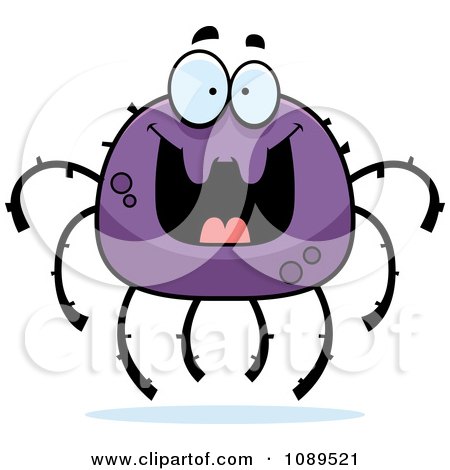 450x470 Clipart Graphic Of A Cartoon Surprised Spider Character Mascot