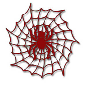 300x300 Free Halloween Clipart Picture Of A Red Spider In A Web