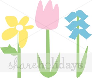 300x254 Easter Stylized Flower Clipart Easter Clipart